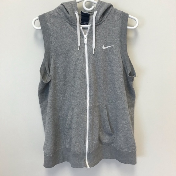 Nike Tops - Nike gray Hooded Sweat Vest